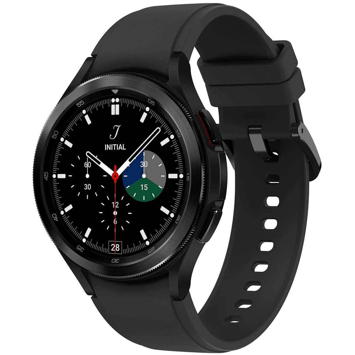 Samsung Galaxy Watch4 Classic 46mm Bluetooth Fluorkautschuk Smartwatch Schwarz