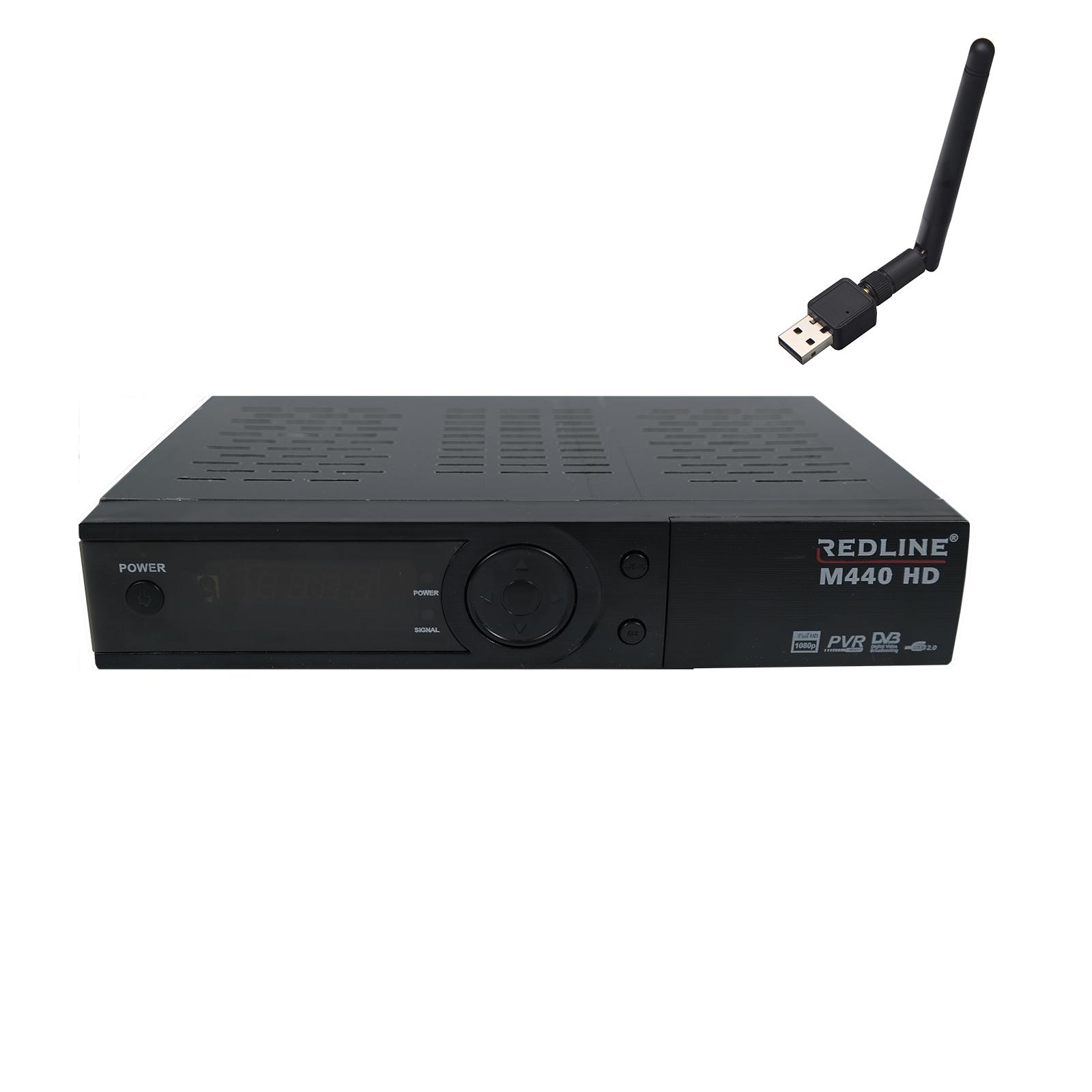 Redline M440 HD Plus Full HD Sat FTA IPTV USB Receiver Wlan SatKing REDLINE M440 FRONT WLAN M440