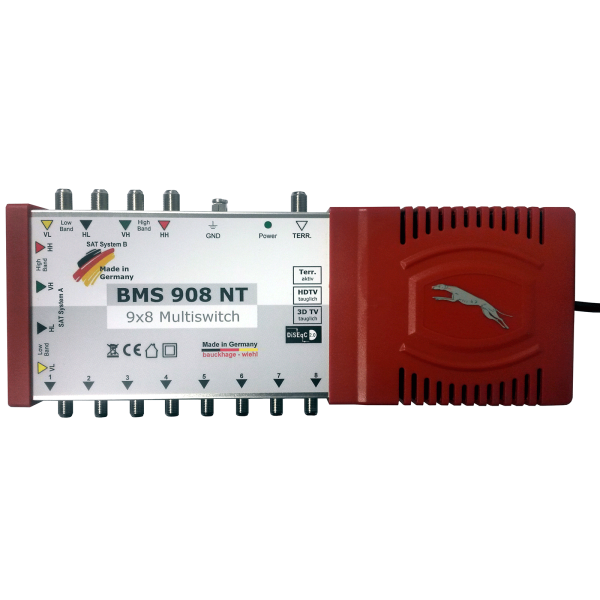 BMS 908 NT Multischalter 9/8 für 2 Satelliten & 8 Teilnehmer BMS 908 NT Multischalter 9/8 für 2 Satelliten & 8 Teilnehmer