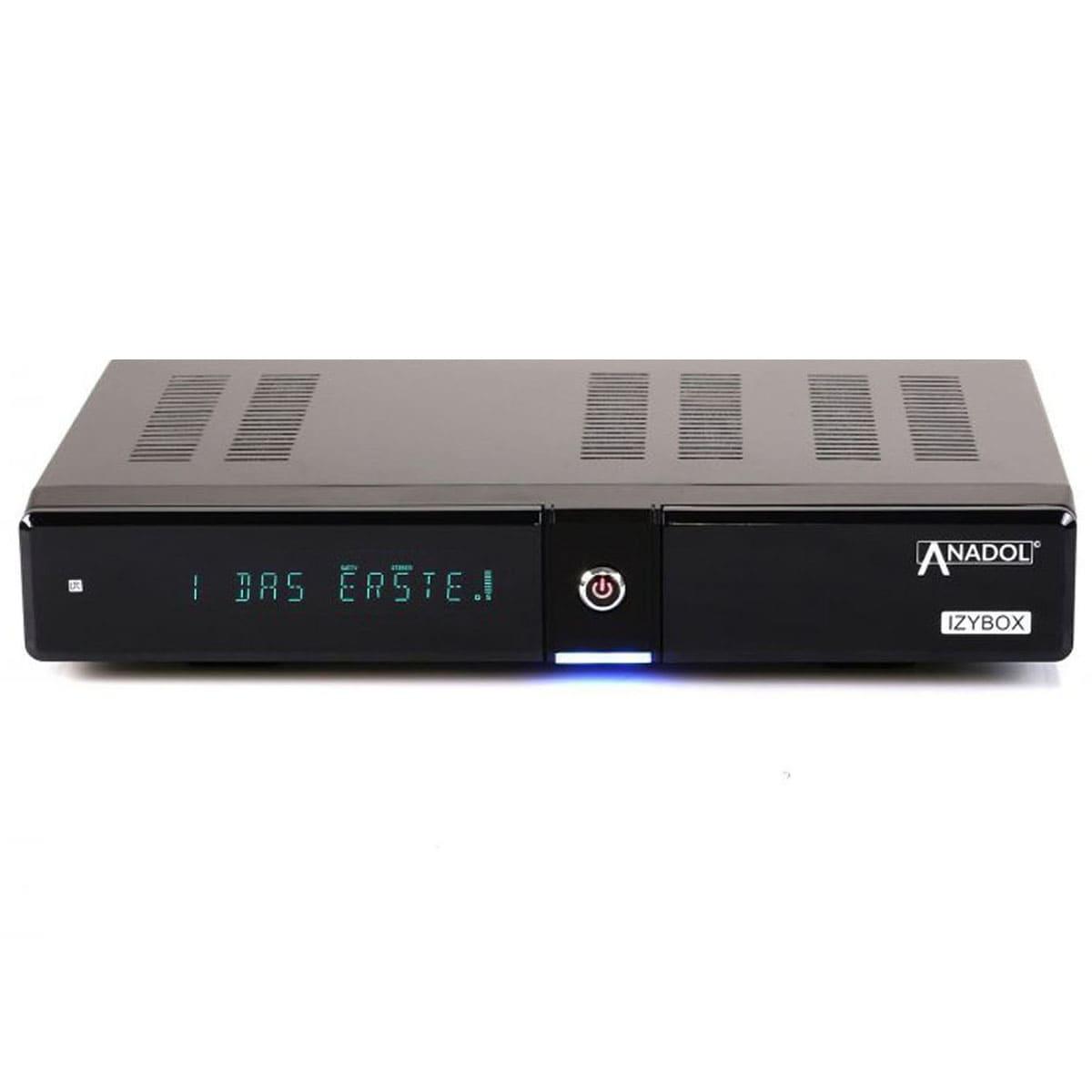 Pantalla VFD ANADOL IZYBOX 4K UHD Lector de Tarjetas función de grabación PVR 2X USB S2X-Tuner Timeshift Receptor de satélite transmisor preinstalado 