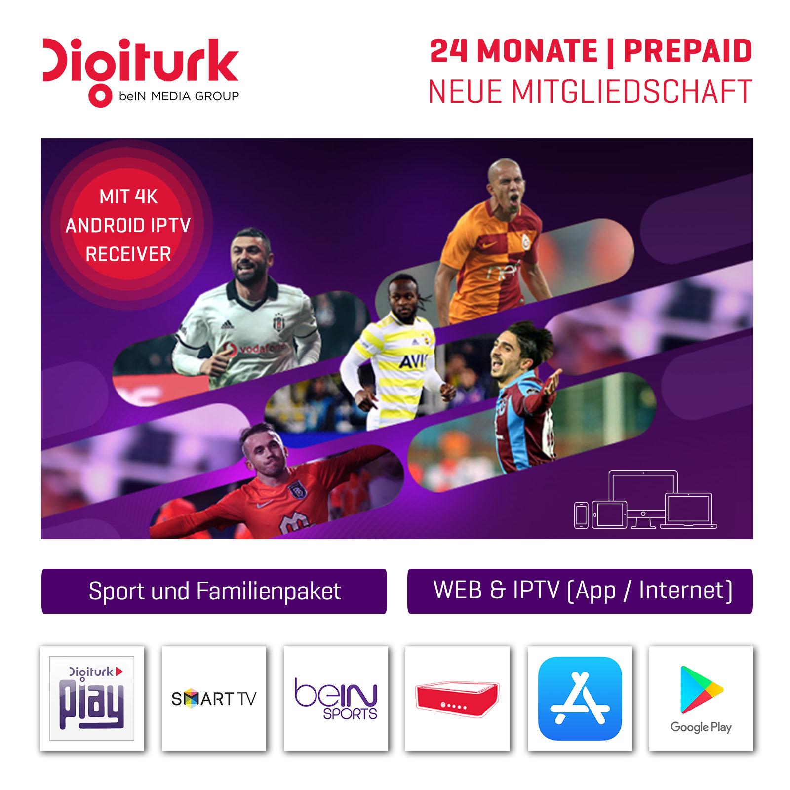 Digitürk Play beIN Sports WEB IPTV HD 24 Monate