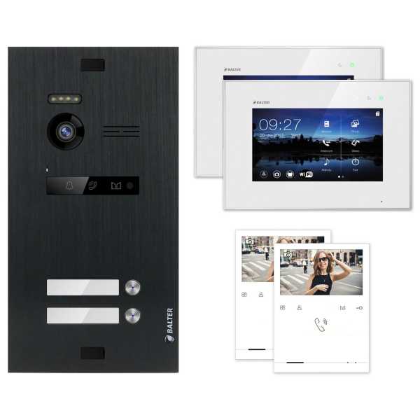 EVO Schwarz Video Türsprechanlage Set 2 Familienhaus 2x 4.3“ Quick + 2x 7“ LCD Monitor WiFi EVO Schwarz Video Türsprechanlage Set 2 Familienhaus 2x 4.3“ Quick + 2x 7“ LCD Monitor WiFi