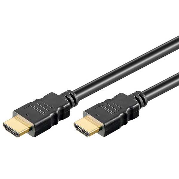 HDMI Kabel HDMI with Ethernet 3D 1080p 3m Schwarz vergoldet